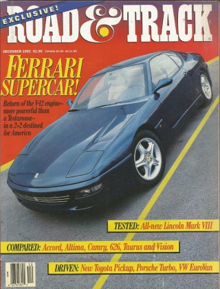 ROAD & TRACK 1992 DEC - FERRARI 456GT, 911 TURBO S